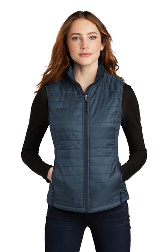 Ladies Puffy Vest Front Ladies Puffy Vest Front