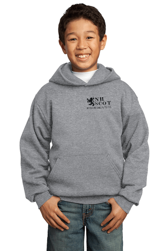 Youth-Hooded-Sweatshirt-AthHeather-front-3 Youth Hooded Sweatshirt Black Logo